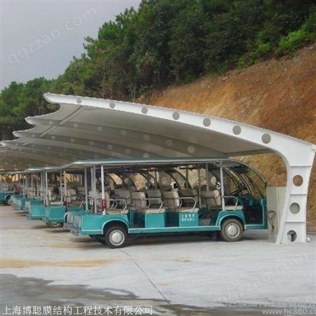 嘉定停车棚生产厂家 供应户外膜结构汽车遮阳雨蓬 自行车篷