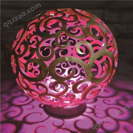 厂家定制不锈钢圆球雕塑 镂空球体艺术造型 园林景观雕塑灯饰