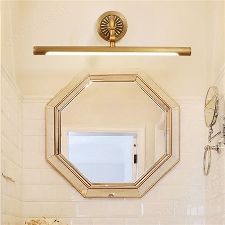 全铜美式镜柜灯 欧式复古Led镜灯 双庆灯饰浴室卫生间纯铜镜前灯