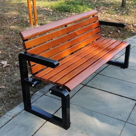 高邮铸铁木质公园椅 铸铝防腐木休闲长椅 街道环卫休息椅