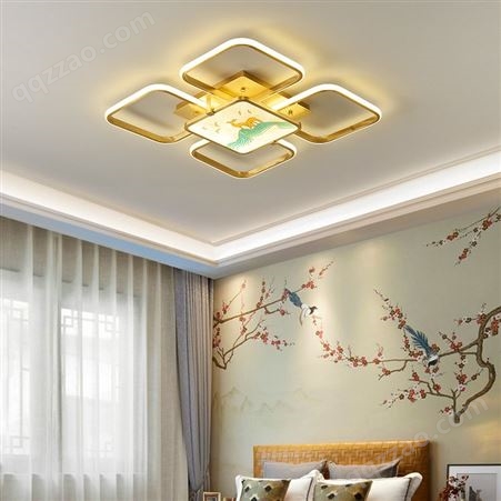 新中式全铜吸顶灯 卧室客厅吸顶灯 双庆商品房装修灯具