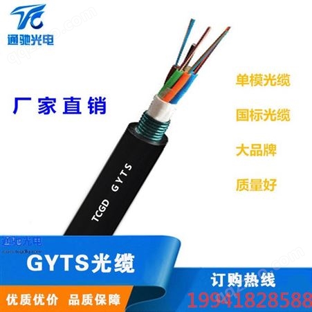 GYTA/S 层绞式铠装室外单模光缆 48芯国标光纤TCGD/通驰光电