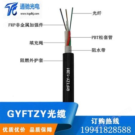 室外管道光缆 非金属阻燃GYFTZY光缆  可随电缆一起穿管 TCGD/通驰光电 GYFTZY-6B1