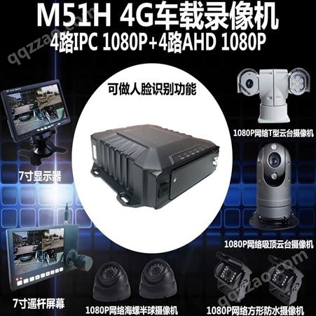 冷藏车4G监控M51H车载录像机车载SD卡录像机4G高清1080P网络车载NVR录像机生产厂家