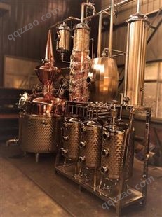 紫铜白酒蒸馏器 纯露蒸馏设备 花类精油紫铜蒸馏设备