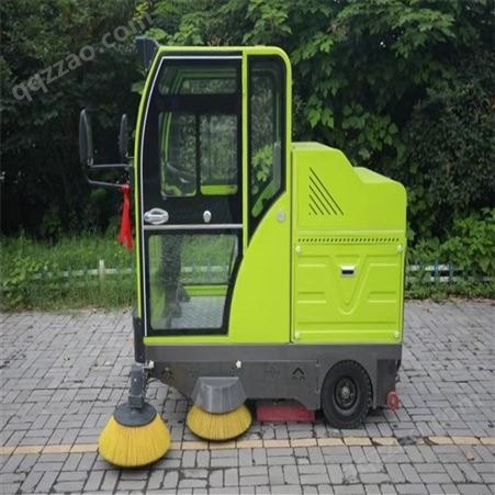 厂区电动扫路车 小型新能源扫地车 宏园 驾驶室式扫地机