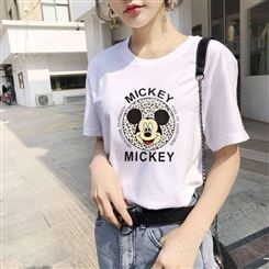 广东服装货源 网上有货到付款的T恤纯棉女装T恤地摊短袖