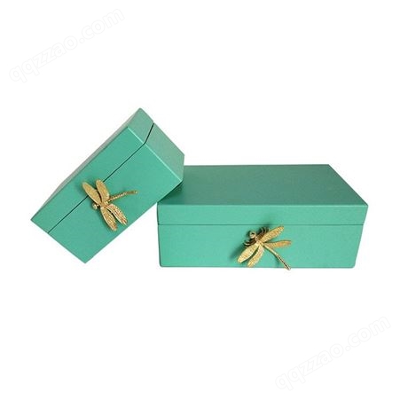 客厅卧室创意家居软装样板房首饰盒木质烤漆蜻蜓款装饰收纳盒摆件