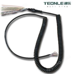 通乐定制TPU弹簧线缆螺旋电线电气设备用6*0.5平方亮面拉伸弹簧线