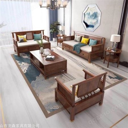 福建 现代新中式家具沙发 南美黑胡桃木密度价格 启航木业