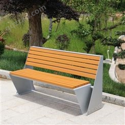 舒纳和 户外公园椅户外公园长凳不锈钢塑木长椅户外休闲塑木条凳广场小区庭院座椅