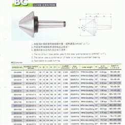 中国台湾丽勋LI-HSUN 伞型顶针 CNC车床 高精密顶针 BC63-MT3 BC106-MT3
