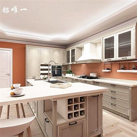 全铝橱柜 现代一体式整体厨房壁橱 铝唯开放式厨房橱柜