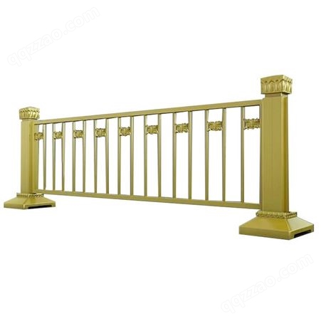 格拉瑞斯道路防撞护栏 定制黄金护栏城市交通栏杆 金色道路隔离栏