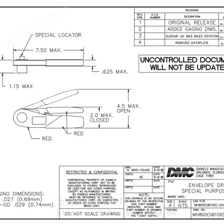 美国 DMC-USA CAGE 11851 MH800 (GB109) 压线钳 DMC压接工具
