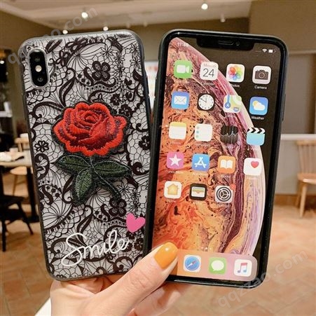 苹果7G/8G/IPSE (2020)手机壳 蕾丝玫瑰手机饰品保护套