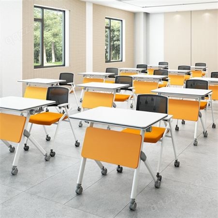 多功能办公桌 可拼接折叠培训课桌椅 组合双人移动会议桌