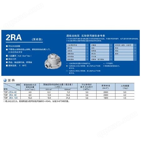 NOP油泵长期现货TOP-2RA-12C日本NOP油泵品质保障直销欢迎致电