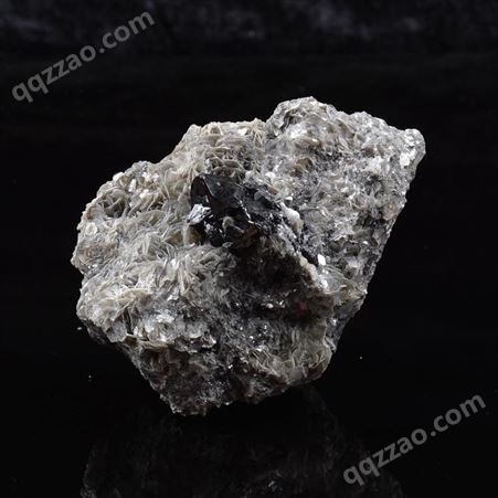天然锡石云母片共生矿款物晶体水晶原石原矿摆件矿石标本观赏石