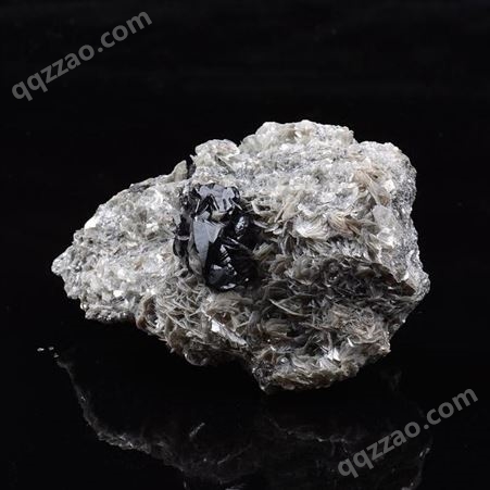 天然锡石云母片共生矿款物晶体水晶原石原矿摆件矿石标本观赏石