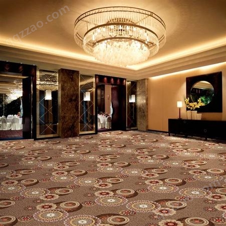 沁园春酒店宴会厅地毯防滑工程涤纶满铺印花地毯