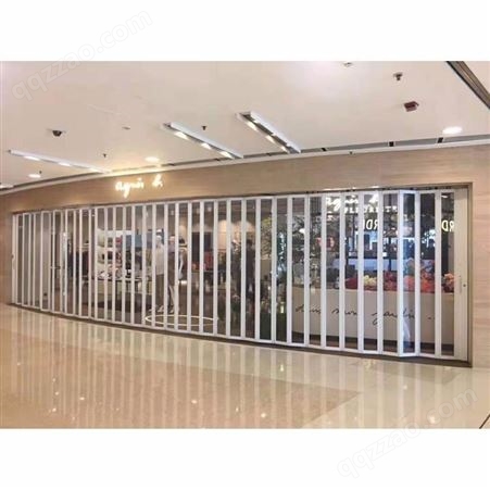 北京商场折叠门 机场铝合金商铺门 铭轩铝合金折叠门