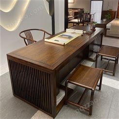 新中式实木书桌 学生学习办公桌椅 轻奢卧室书房电脑桌 家用成人写字公桌子