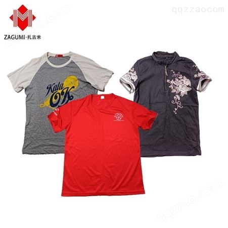 广州扎古米 中国二手服装出口旧服装批发市场二手男T恤二手T恤