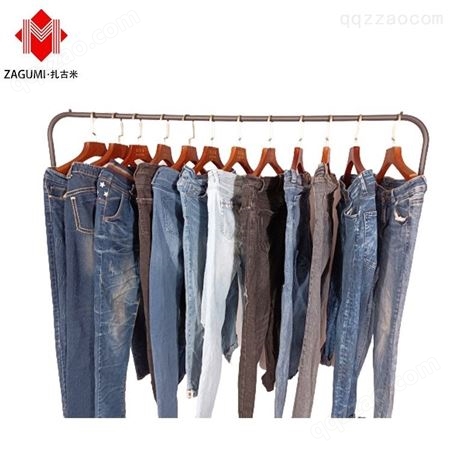 广州扎古米 外贸出口现货跨境批发二手衣服市场女款牛仔裤二手